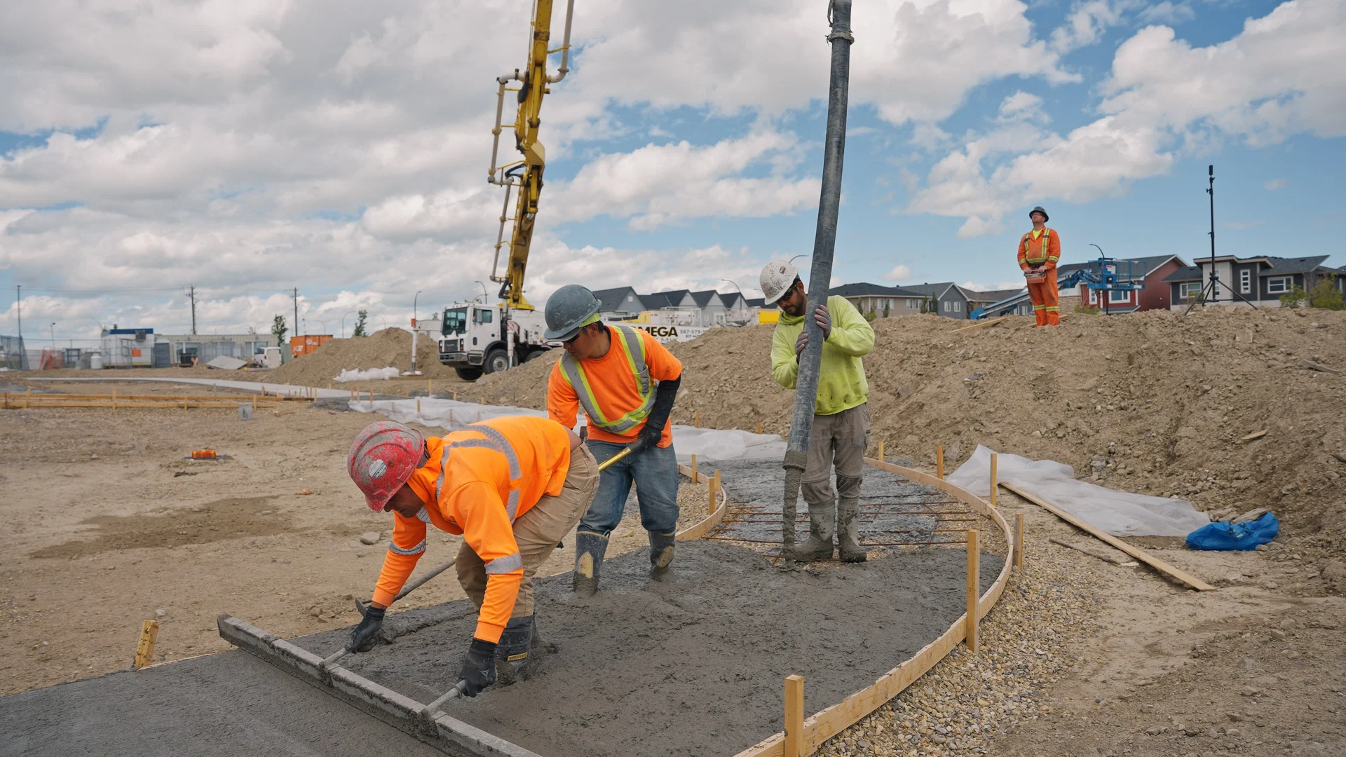 Commercial concrete floor pour