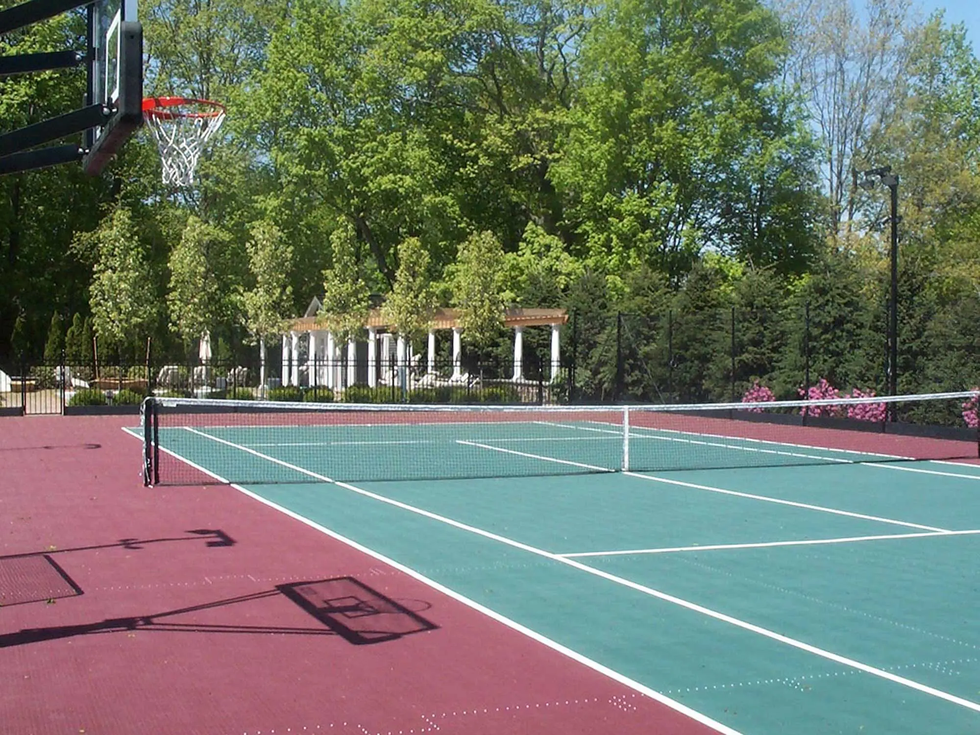 Outdoor court with line markings