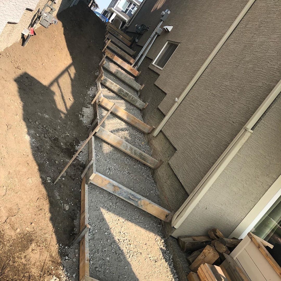 Repaired front concrete steps