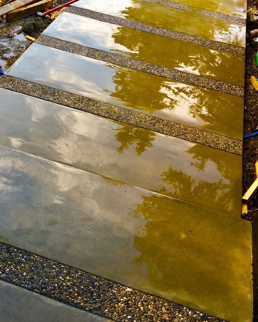 Broom finished concrete sidewalk