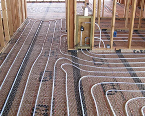 Hydronic radiant heat heated driveway pipes