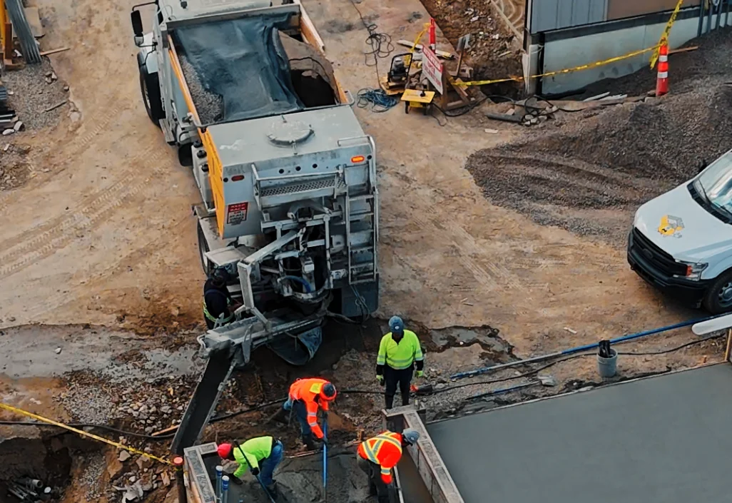 Level concrete surface close up